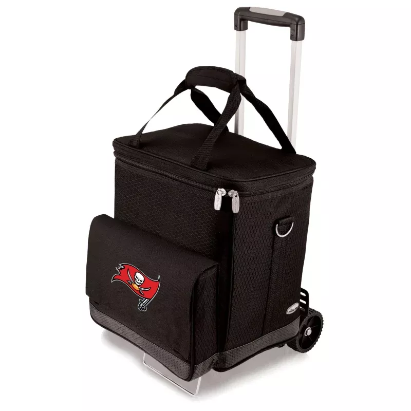 Tampa Bay Buccaneers – Cellar 6-Bottle Wine Carrier & Cooler Tote with Trolley