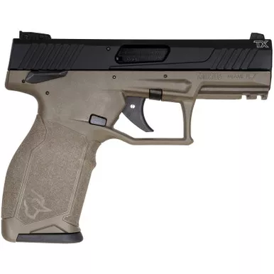Taurus 1-TX22141O TX22 Full Size Frame 22 LR 16+1 4.10" Matte Black Threaded Barrel, Matte Black Serrated Slide, OD Green Polymer Frame w/Picatinny Rail, Textured Grip