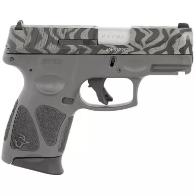 Taurus 1G3C931GZEB G3C Compact Frame 9mm Luger 12+1 3.26″ Matte Stainless Steel Barrel, Gray w/Zebra Stripes Serrated Steel Slide, Black Polymer Frame w/Picatinny Rail, Black Polymer Grip, Right Hand