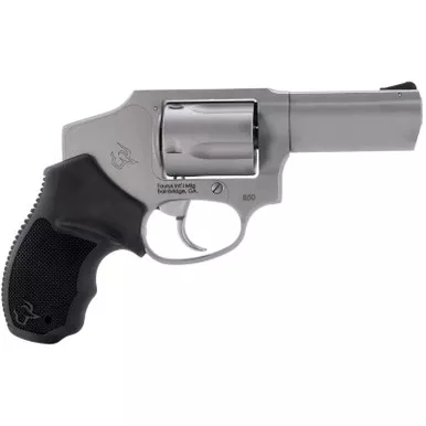 Taurus 2-850139 850 Small 38 Special 5 Shot 3" Matte Stainless Steel Barrel & Cylinder, Matte Stainless Steel Frame, Black Rubber Grip, Transfer Bar Safety, Concealed Hammer