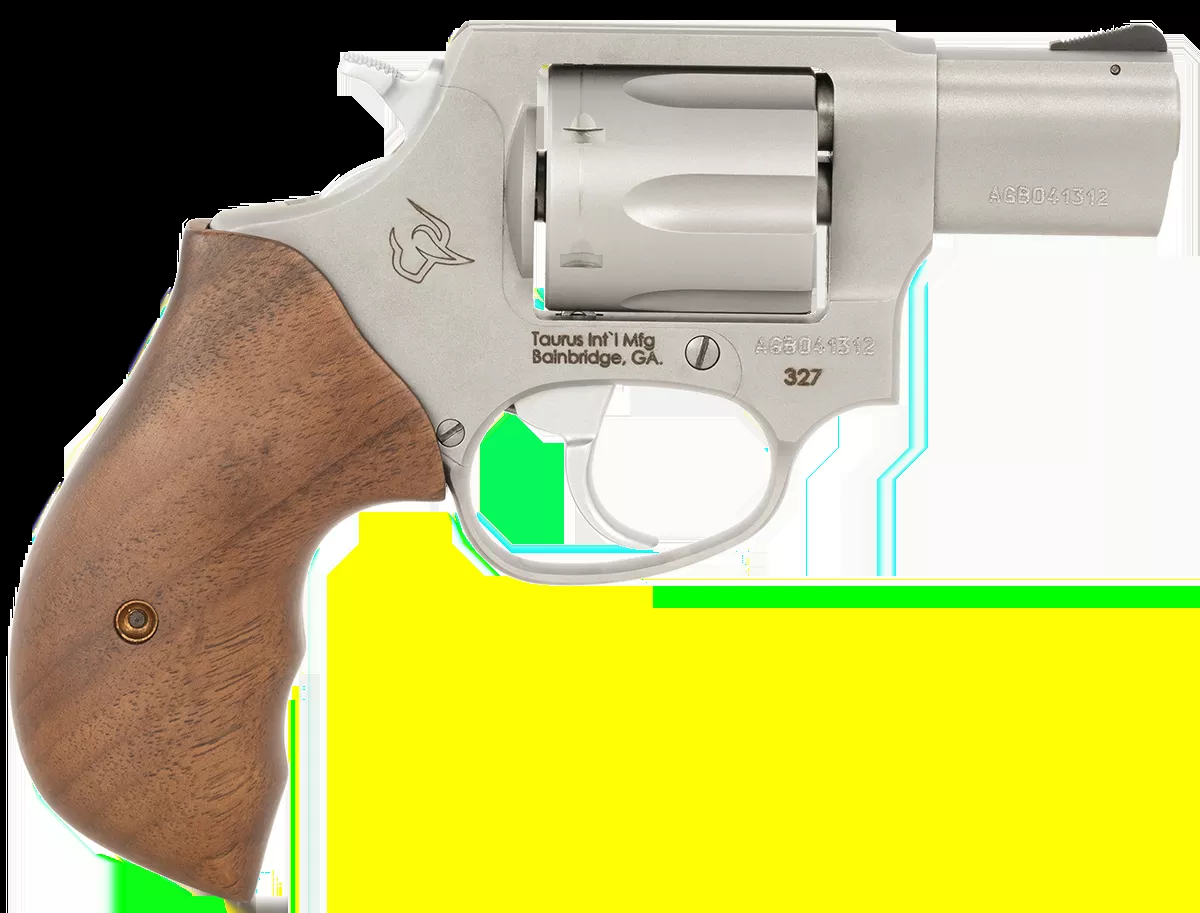 Taurus 327 Small Frame Revolver .327 Fed Mag 6Rd 2" Barrel Pinned Front Sight Grooved Walnut Grips DA/SA Matte Stainless 232729TW