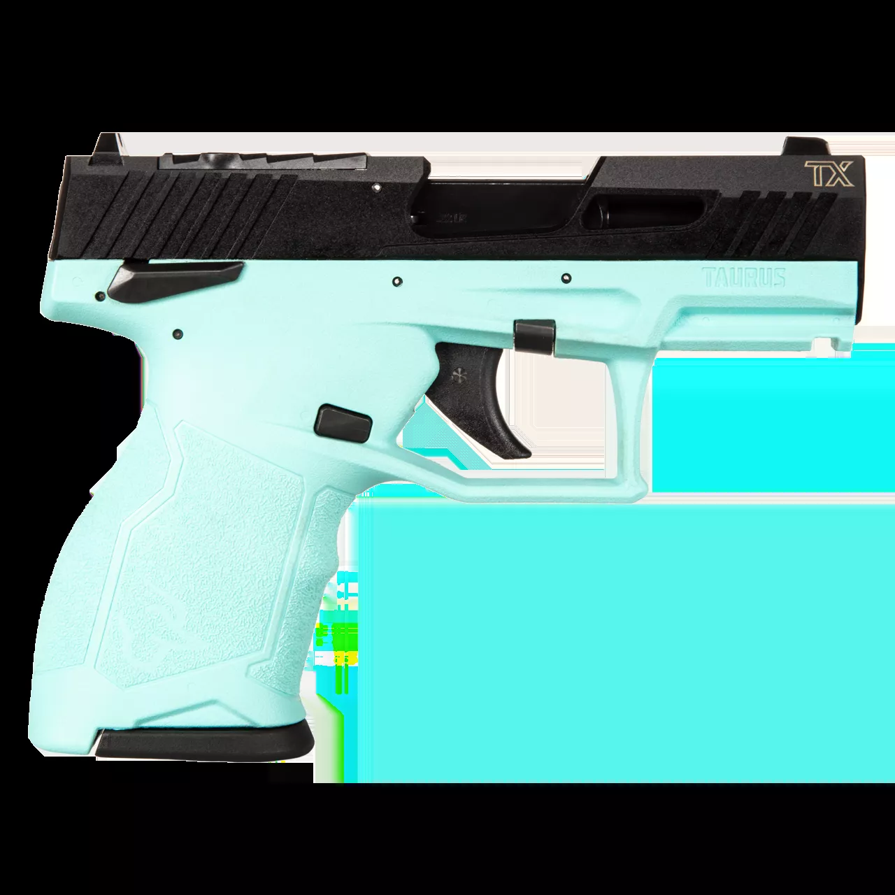 Taurus TX22C .22LR Semi Auto Pistol 13+1 3.6″ Threaded Barrel Optic Ready Aluminum Slide Cyan Polymer Frame Thumb Safety 1-TX22131C