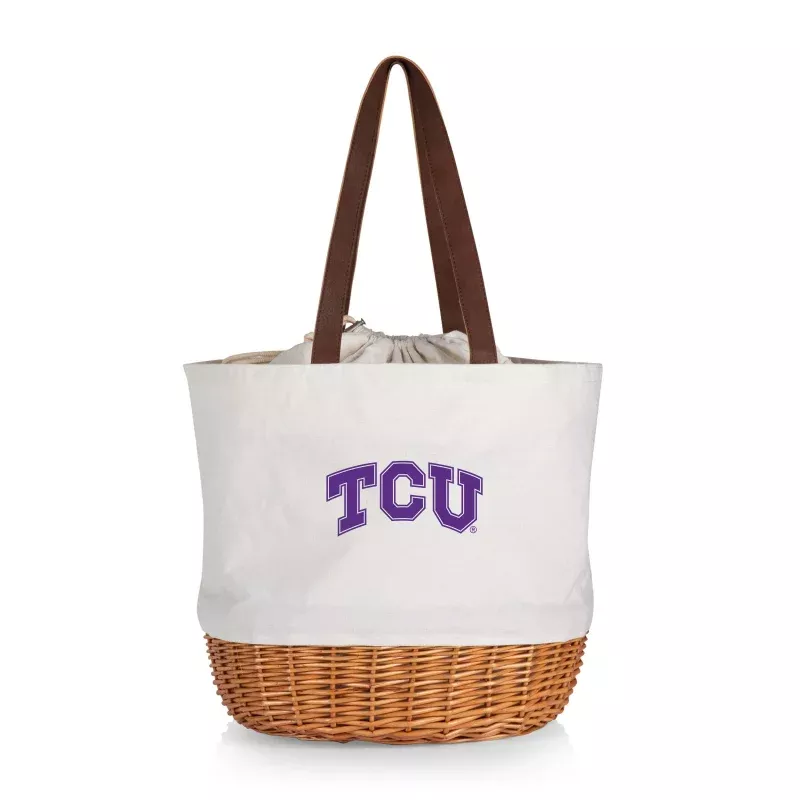 TCU Horned Frogs – Coronado Canvas and Willow Basket Tote