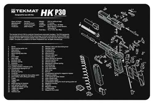 Tekmat Armorers Bench Mat – 11″x17″ Heckler & Koch P30