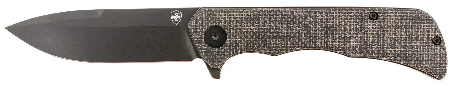 Templar Knife Paladin 3.27″ Folding Drop Point Plain Black Powder Coated D2 Steel Blade
