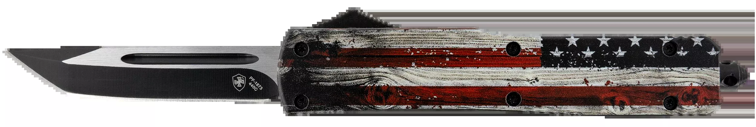 Templar Knife Slim Otf Wood Us - Flag 3.1" Black Tanto