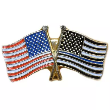 Thin Blue Line AM-TBLAM American Flag Combination Pin, Individual