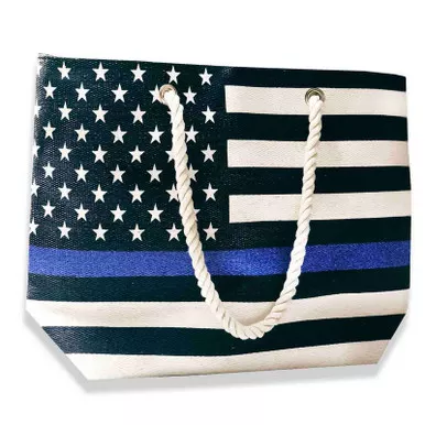 Thin Blue Line BAG-CANVAS-TBL Canvas Tote Beach Bag