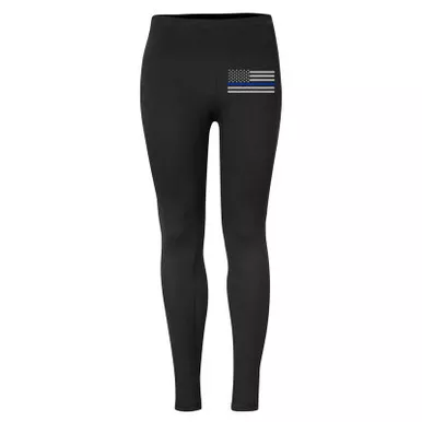 Thin Blue Line Classic Flag Leggings, Black