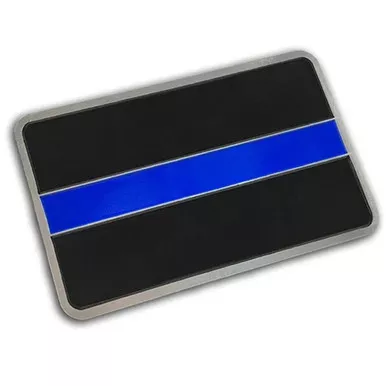 Thin Blue Line EMBLEM-TBL-BLACK Classic Aluminum Vehicle Emblem