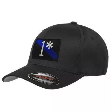 Thin Blue Line FlexFit 1* Asterisk Hat, Black