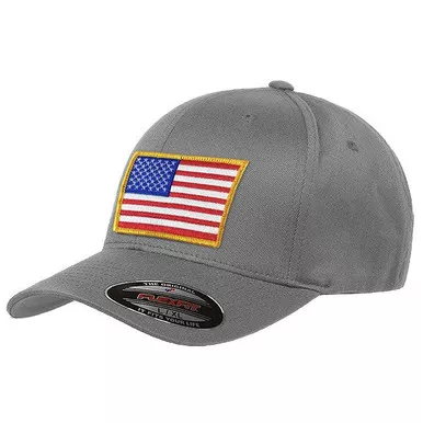Thin Blue Line FlexFit American Flag Hat, Gray