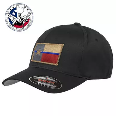 Thin Blue Line FlexFit Texas Flag Hat, Black