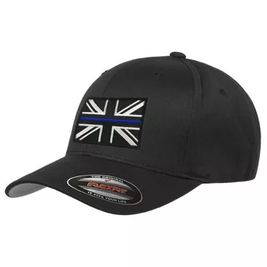 Thin Blue Line FlexFit UK Flag Hat, Black