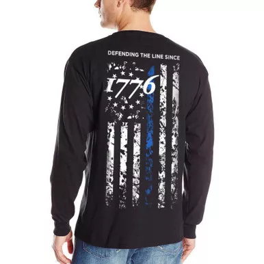 Thin Blue Line Men's 1776 Long Sleeve T-Shirt, Black