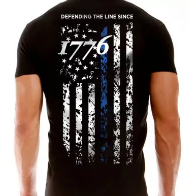 Thin Blue Line Men's 1776 Short Sleeve T-Shirt, Black