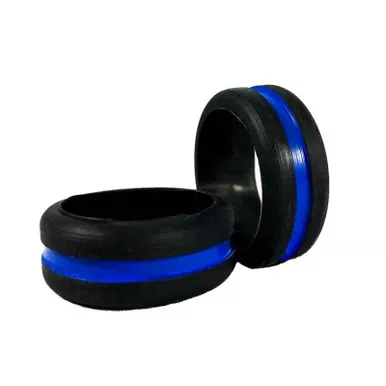 Thin Blue Line Men's Silicone Ring
