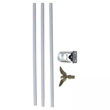 Thin Blue Line POLE-6FT-WHT Residential Flagpole Set, 6', Steel, White