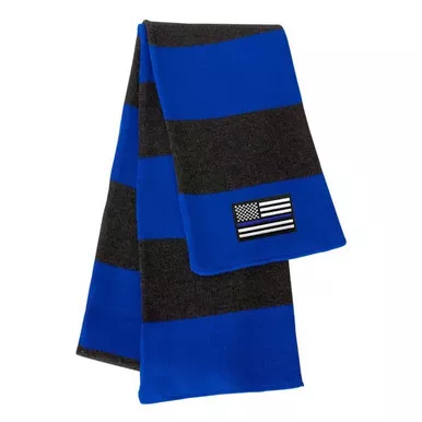 Thin Blue Line SCARF-PATCH Unisex Embroidered Flag Scarf