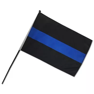 Thin Blue Line STK-TBL-12X18 Stick Flag, 12" x 18"