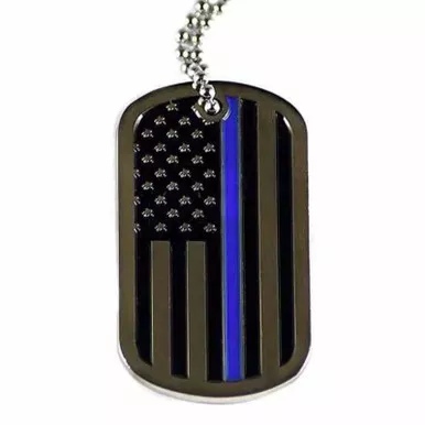 Thin Blue Line TBLAM-TBL-DOGTAG Officer's Prayer Flag Dog Tag