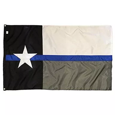 Thin Blue Line TEX-MIA-TBL-3X5 Texas Flag, 3' x 5'
