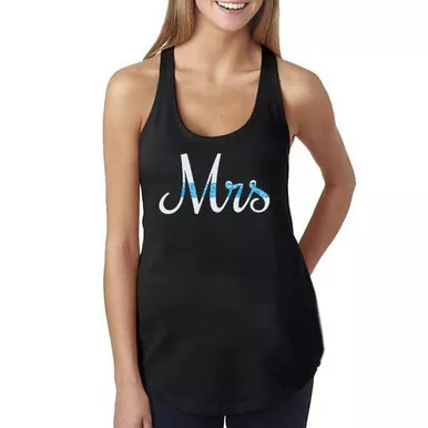Thin Blue Line Women's Mrs. Design Tank Top, Black