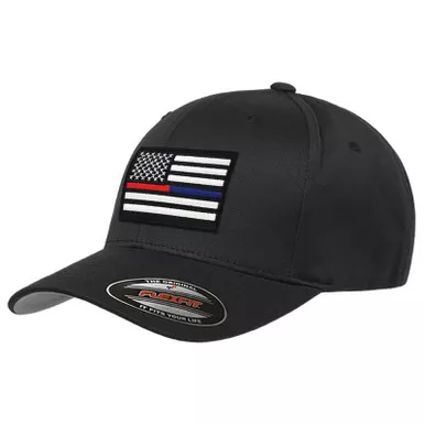 Thin Blue/Red Line FlexFit American Flag Hat