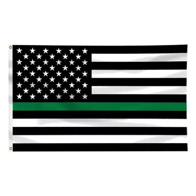 Thin Green Line American Flag with Grommets, 3' x 5'