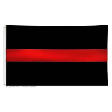 Thin Red Line Flag with Grommets, 4' x 6'