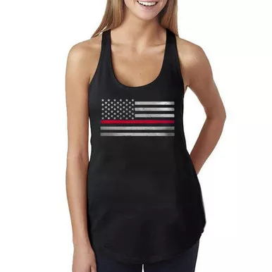 Thin Red Line Women's Classic Flag Tank Top, Black