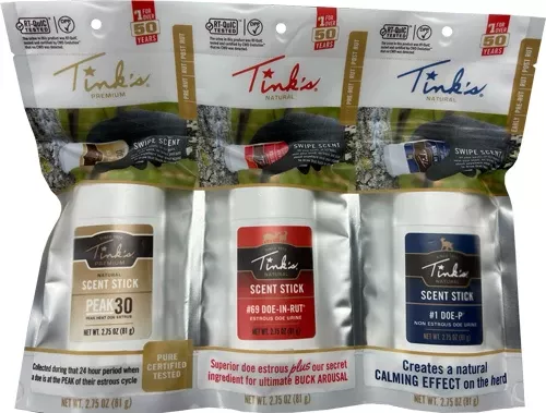 Tinks Deer Lure Scent Sticks – 3pc. Value Pack All Season
