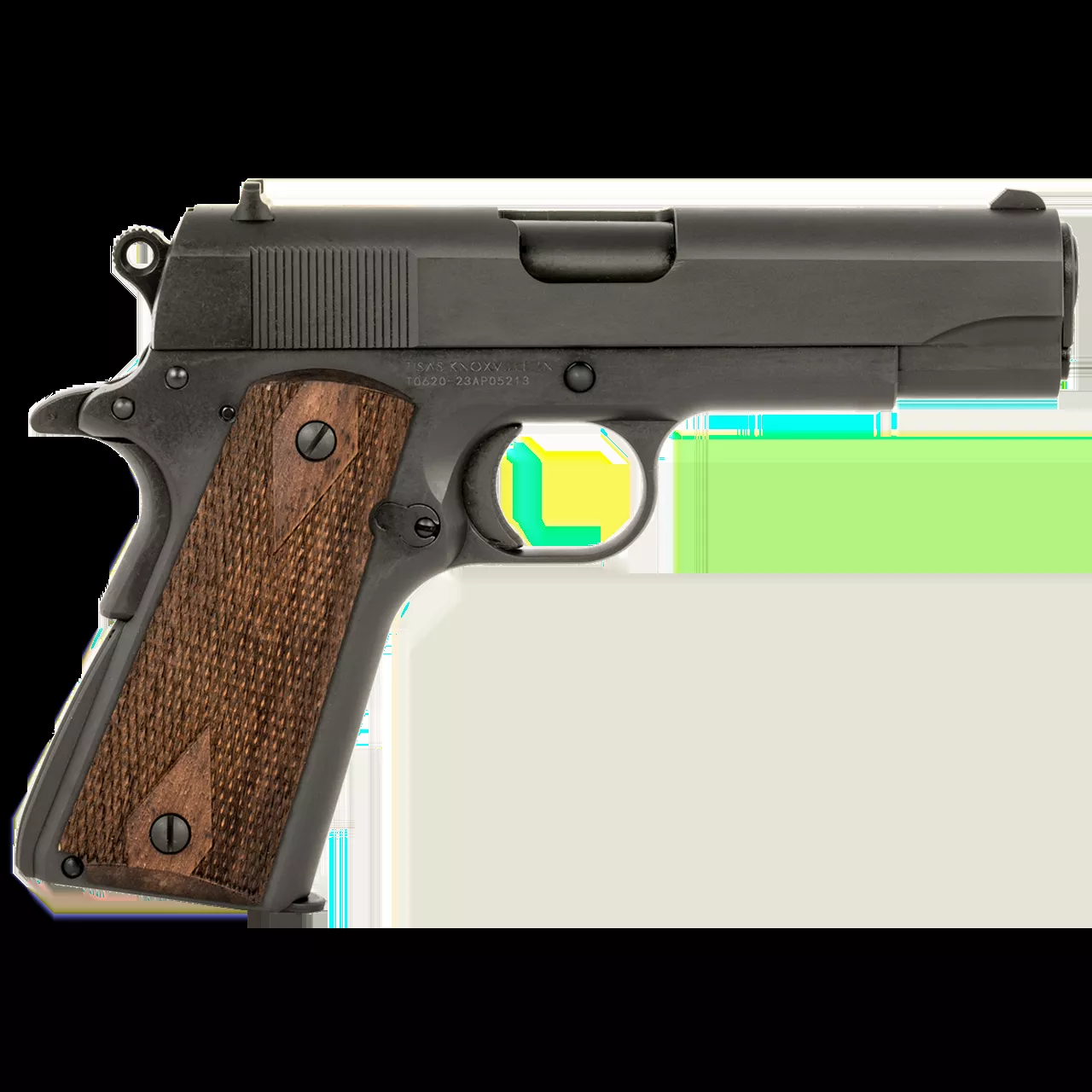 Tisas 1911A1 Tank Commander .45ACP Pistol 7+1 4.25" Bbl Enhanced GI Sights Grip & Thumb Safety Turkish Walnut Grips Dk Gray 10100114