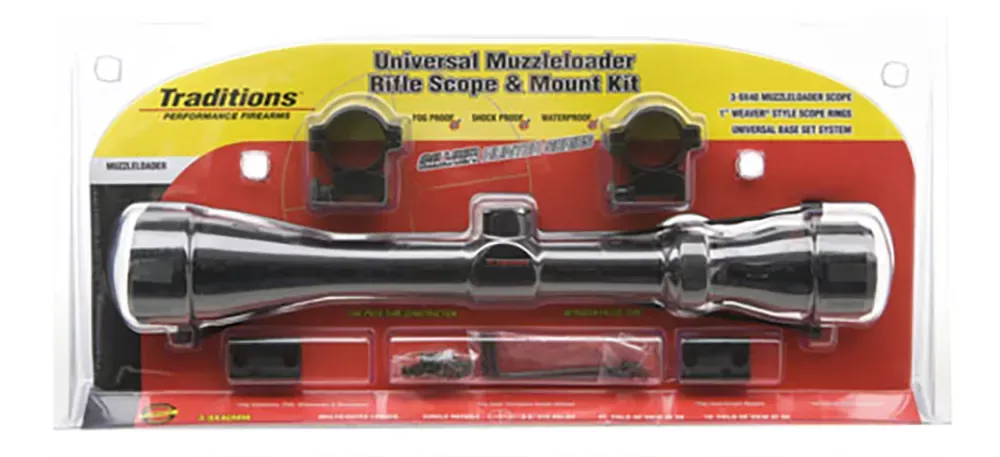 Traditions Muzzleloader Scope Pack Matte Black 3-9x 40mm