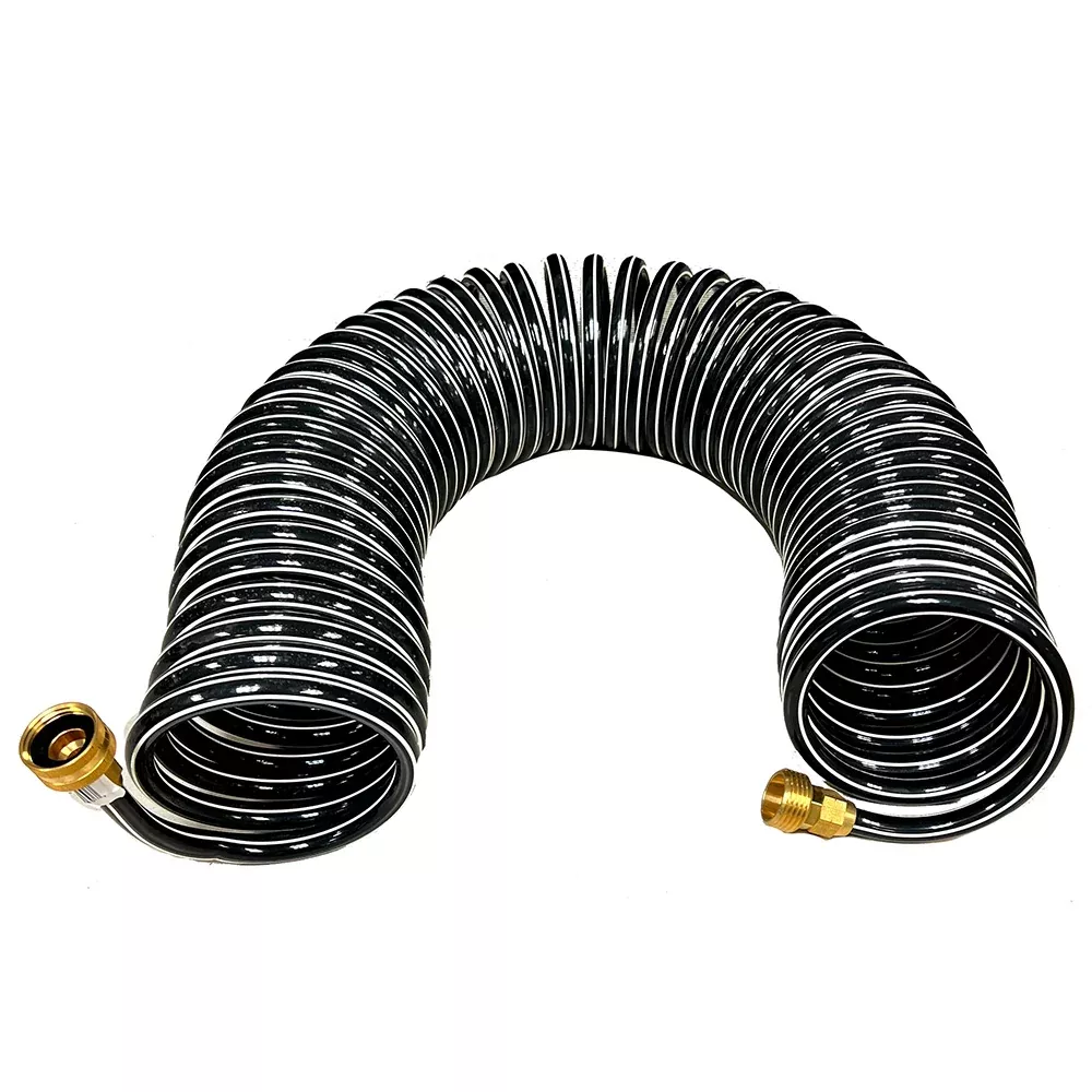 Trident Marine Coiled Wash Down Hose w/Brass Fittings – 15′