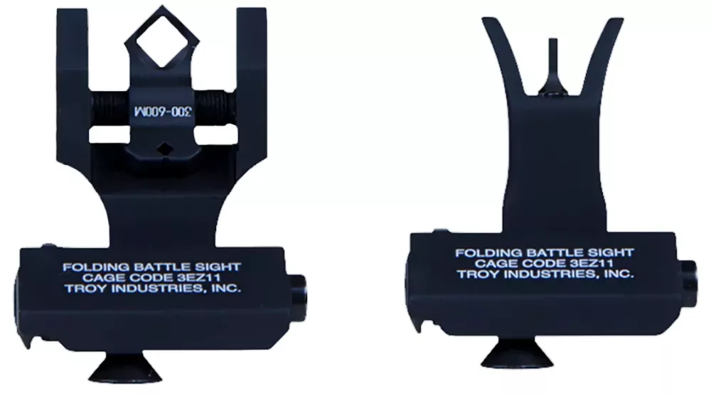 Troy Ind 45 Degree Offset BattleSight Set M4 Front & Diopter Rear Black Hardcoat Anodized