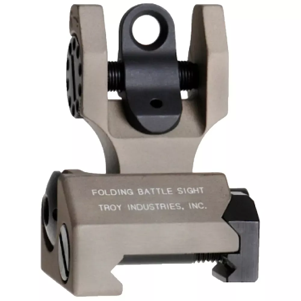 Troy Ind Rear Folding BattleSight Round Flat Dark Earth Folding AR-15