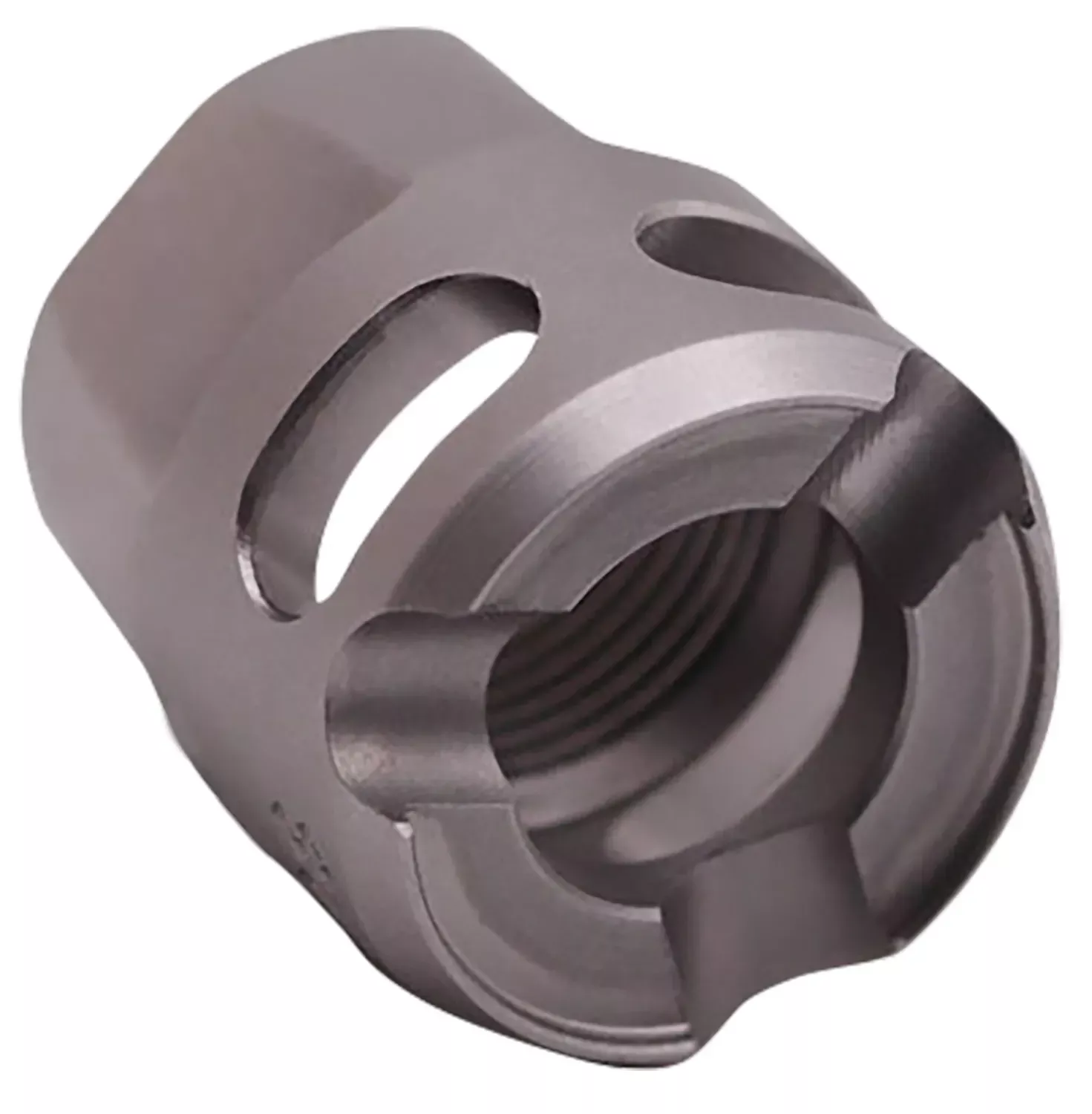True Precision Inc Micro Compensator Y-Type 9mm Satin Stainless 416R Stainless Steel 1/2x28 Threads