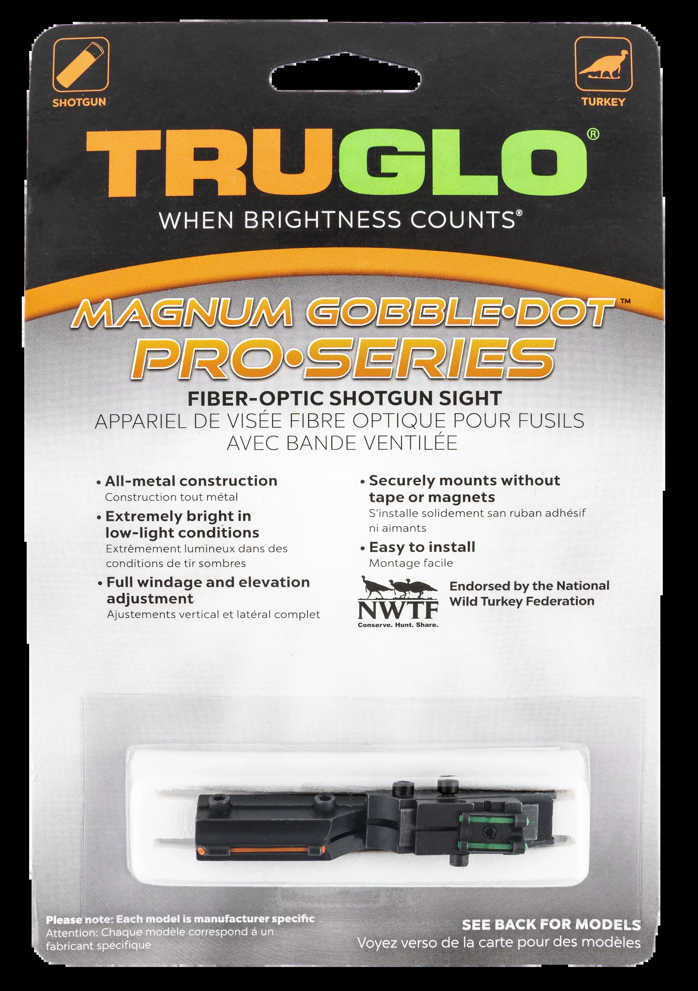 Truglo Sight Set Gobble-dot - Pro Series 1/4" Rib Red/green
