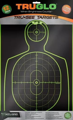 Truglo Trusee Splatter Silhouette Target Green 12x18 12 Pk.