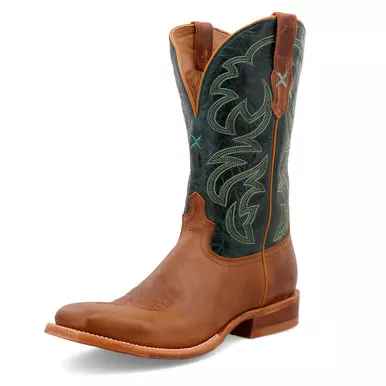 TWISTED X Men's 12in Rancher Light Tan and Teal Boot (MRAL027)
