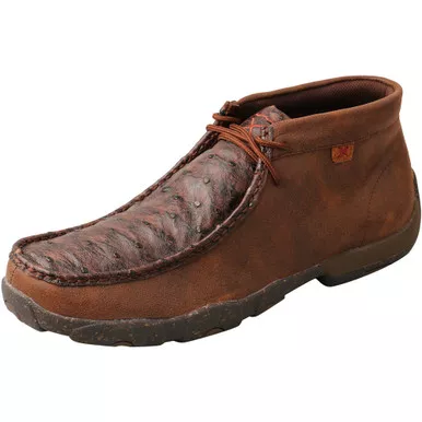 TWISTED X Men's Chukka Brown & Brown Ostrich Driving Moc (MDM0087)