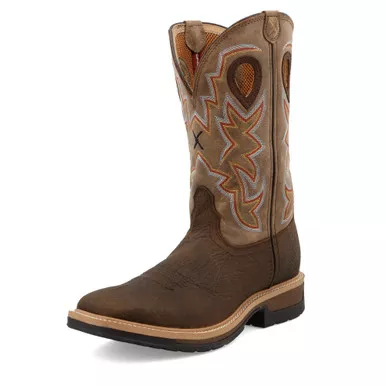 TWISTED X Men's Lite Cowboy Taupe/Bomber Work Boot (MLCW022)