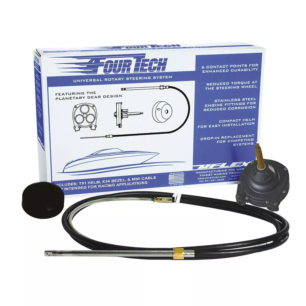 Ufelx Fourtech 20′ Black Mach Rotary Steering System w/Helm, Bezel & Cable