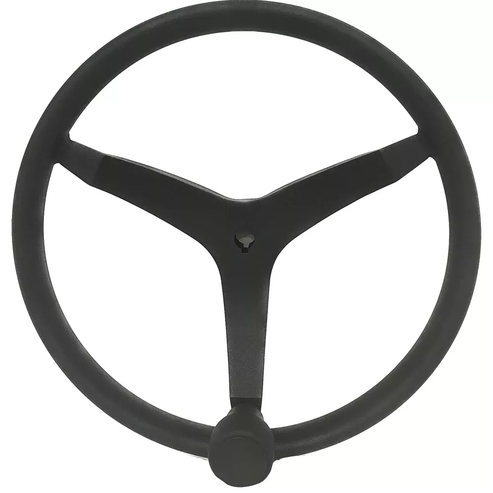 Uflex - V46 - 13.5" Stainless Steel Steering Wheel w/Speed Knob - Black
