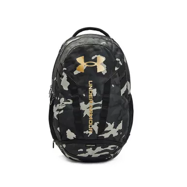 UNDER ARMOUR Hustle 5.0 Black/Metallic Gold Backpack (1361176-007-OSFA)