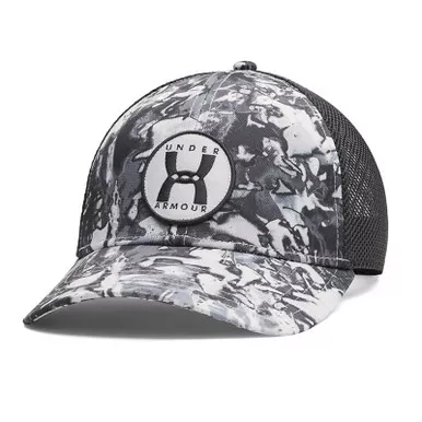 UNDER ARMOUR Men's Blitzing Mod Gray Trucker Hat (1383441-011-OSFM)