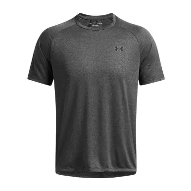 UNDER ARMOUR Men's UA Tech 2.0 Large Carbon Heather/Black SS Shirt (1326413-090-LG)