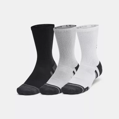 UNDER ARMOUR Unisex Performance Tech 6-Pack Mod Gray/Jet Gray Crew Socks (1386242-011)