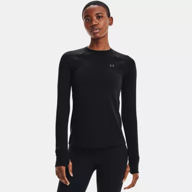 UNDER ARMOUR Women's ColdGear Base 2.0 Black/Pitch Gray Long Sleeve Crew Shirt (1343321-001)